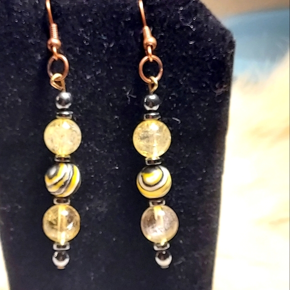 Handmade crystal earrings - Picture 1 of 3